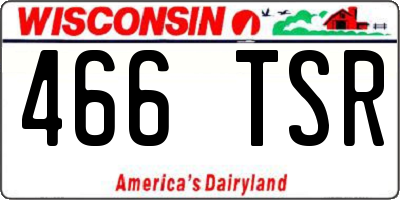 WI license plate 466TSR