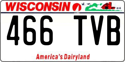 WI license plate 466TVB