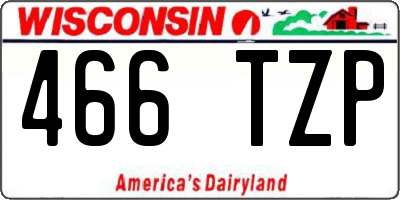 WI license plate 466TZP