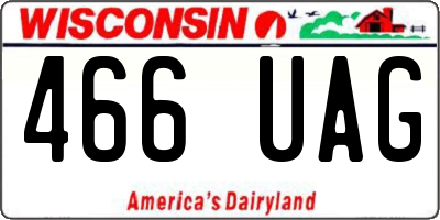 WI license plate 466UAG