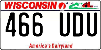 WI license plate 466UDU