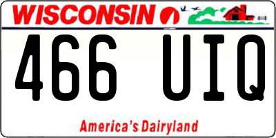 WI license plate 466UIQ