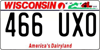 WI license plate 466UXO