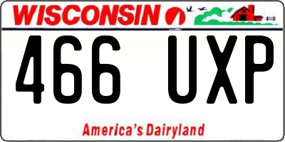 WI license plate 466UXP