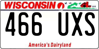 WI license plate 466UXS