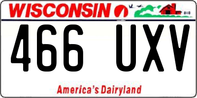 WI license plate 466UXV