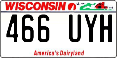 WI license plate 466UYH