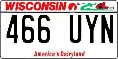 WI license plate 466UYN