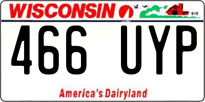 WI license plate 466UYP