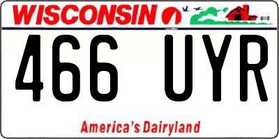 WI license plate 466UYR