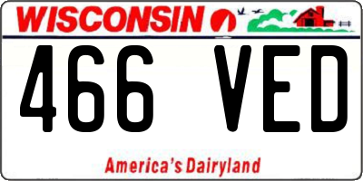 WI license plate 466VED