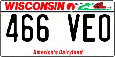WI license plate 466VEO