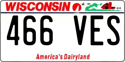 WI license plate 466VES