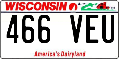 WI license plate 466VEU