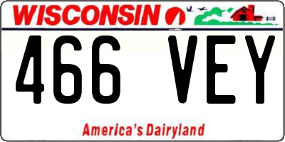 WI license plate 466VEY
