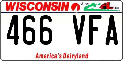 WI license plate 466VFA