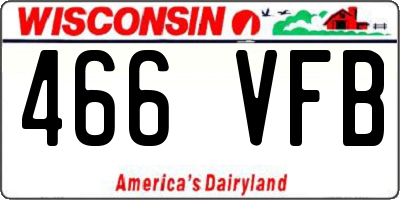 WI license plate 466VFB