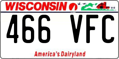 WI license plate 466VFC