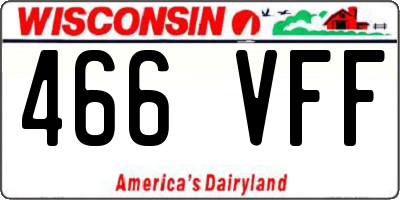 WI license plate 466VFF
