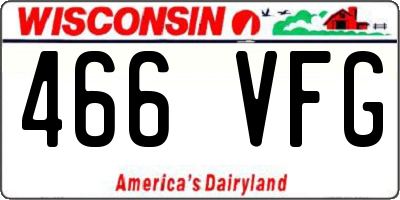 WI license plate 466VFG