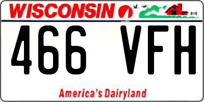WI license plate 466VFH