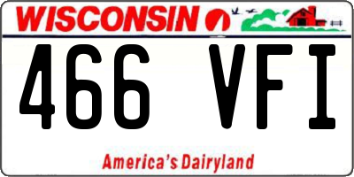 WI license plate 466VFI