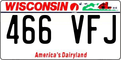 WI license plate 466VFJ