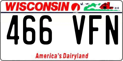WI license plate 466VFN