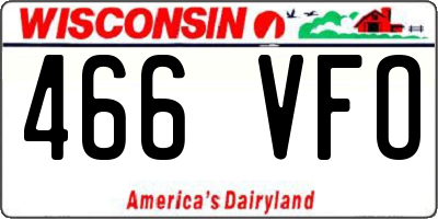 WI license plate 466VFO