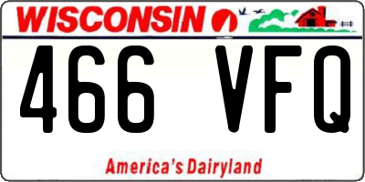 WI license plate 466VFQ