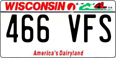WI license plate 466VFS