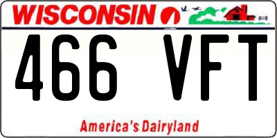 WI license plate 466VFT