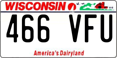 WI license plate 466VFU