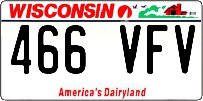 WI license plate 466VFV