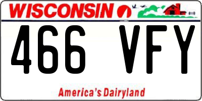 WI license plate 466VFY