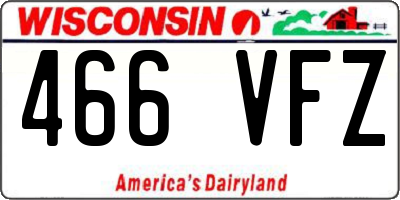 WI license plate 466VFZ