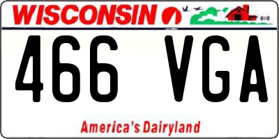 WI license plate 466VGA