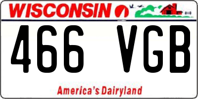 WI license plate 466VGB