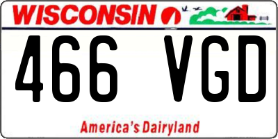 WI license plate 466VGD