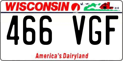 WI license plate 466VGF
