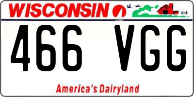 WI license plate 466VGG