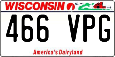 WI license plate 466VPG