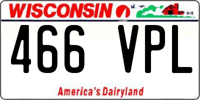WI license plate 466VPL