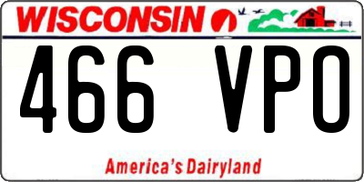 WI license plate 466VPO