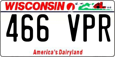 WI license plate 466VPR