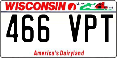 WI license plate 466VPT