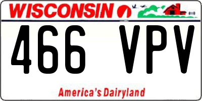 WI license plate 466VPV