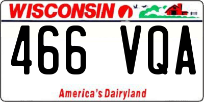 WI license plate 466VQA