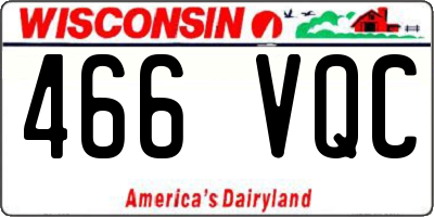 WI license plate 466VQC