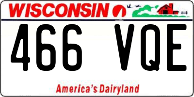 WI license plate 466VQE